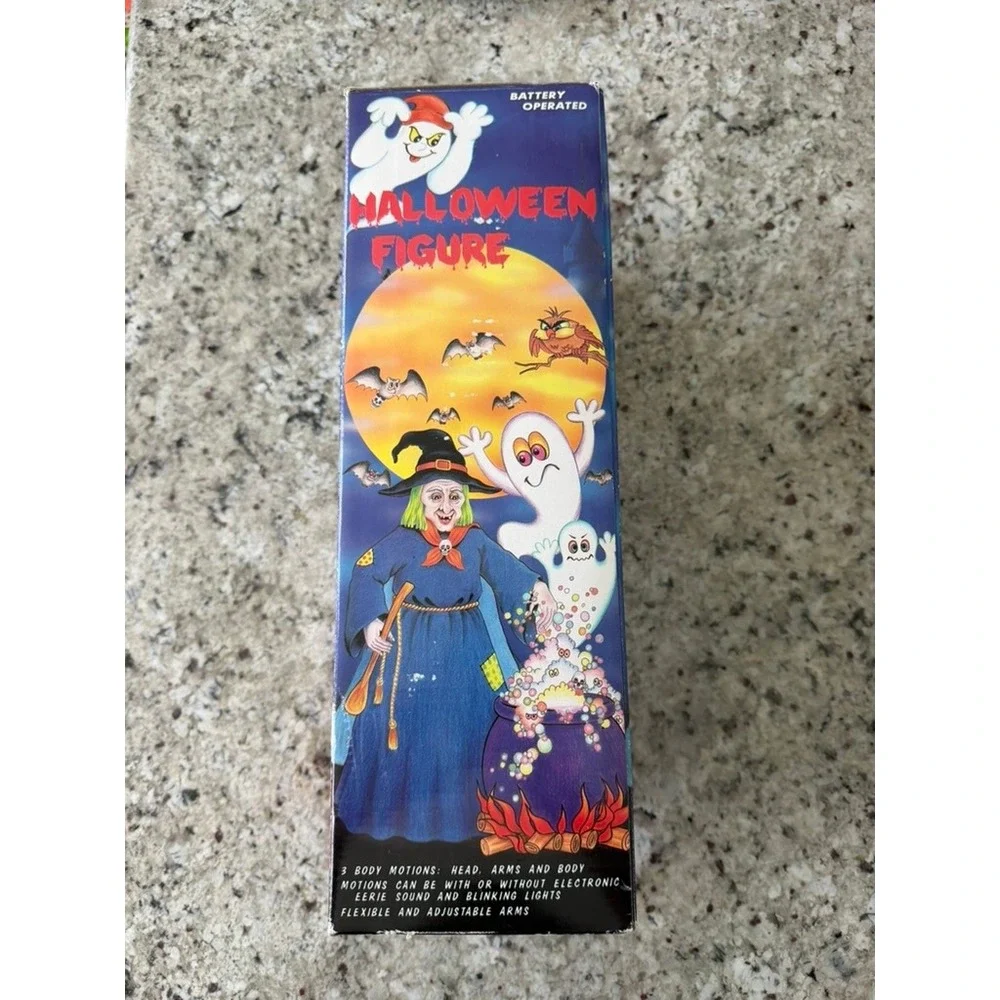 Vintage 1988 Funny Toys Halloween Witch Animated Figure Light Sound Boxed FT-605
